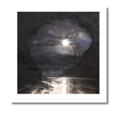 Shrouded in Lucidity - Full moon from inside the Rydal cave, Cumbria