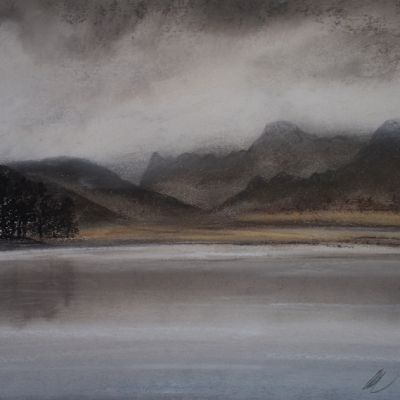 Autumnal Obscurity - The Langdales from Blea Tarn